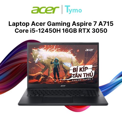 Laptop Acer Gaming Aspire 7 A715-76G-5806 NH.QMFSV.002 (Core i5-12450H | 16GB | 512GB | RTX 3050 4GB | 15.6 inch FHD 144Hz)