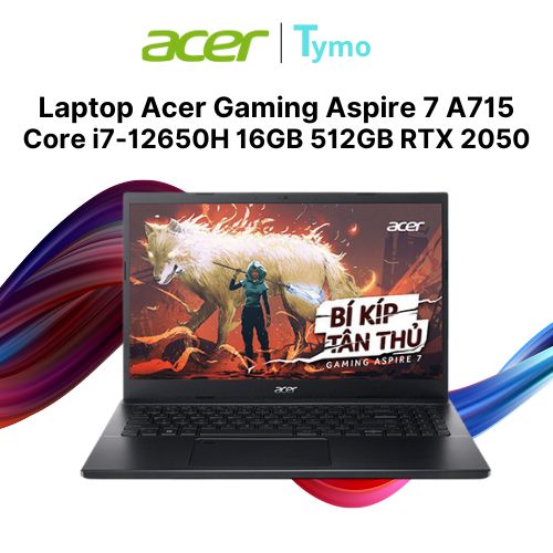 Laptop Acer Gaming Aspire 7 A715-76G-73FM NH.QMYSV.004 (Core i7-12650H | 16GB | 512GB | RTX 2050 | 15.6 inch FHD)