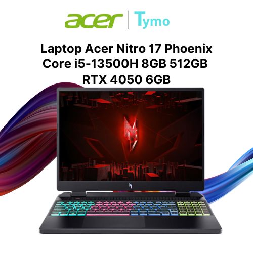 Laptop Gaming Acer Nitro 17 Phoenix AN17-51-50B9 (Core i5-13500H | 8GB | 512GB | RTX 4050 6GB | 17.3inch FHD 165Hz)