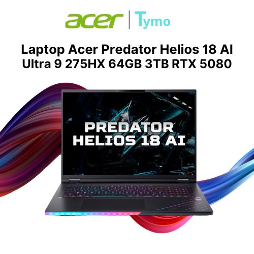 Laptop Acer Predator Helios 18 AI PH18-73-93P0 NH.QVYSV.001 (Ultra 9 275HX | 64GB | 3TB | RTX 5080 | 18 inch WQXGA MiniLed 250Hz)