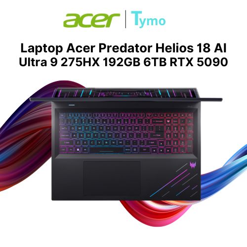 Laptop Acer Predator Helios 18 AI PH18-73-98AQ (Ultra 9 275HX | 192GB | 6TB | RTX 5090 | 18 inch 4K MiniLed 120Hz) - Ảnh 5