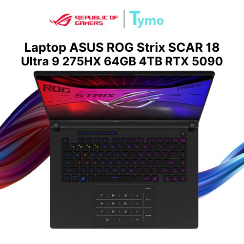 Laptop Gaming ASUS ROG Strix SCAR 18 G835LX-SA193W (Ultra 9 275HX | 64GB | 4TB | RTX 5090 24GB | 18 inch WQXGA MiniLed 240Hz) - Ảnh 4