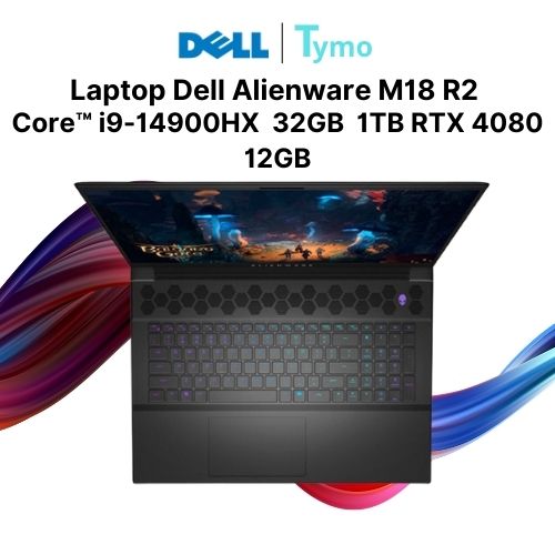 Laptop Dell Alienware M18 R2 Core-i9-14900HX 32GB 1TB RTX 4080 12GB - Ảnh 6