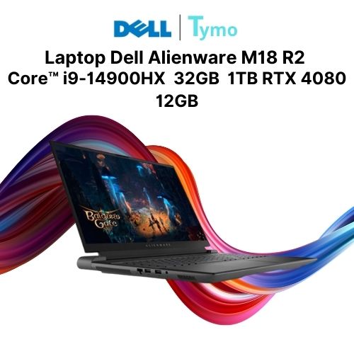 Laptop Dell Alienware M18 R2 Core-i9-14900HX 32GB 1TB RTX 4080 12GB - Ảnh 5