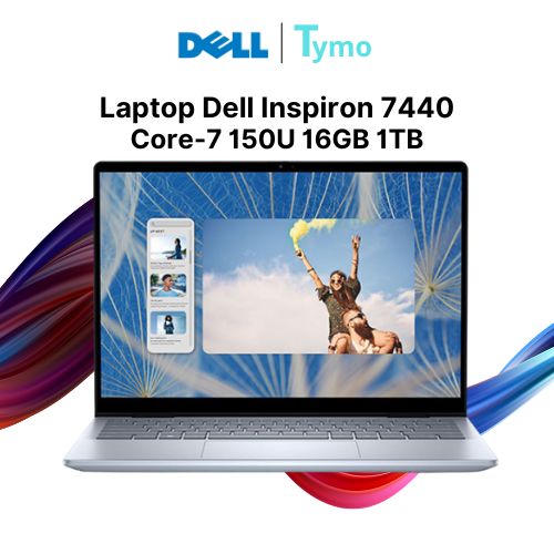 Laptop Dell Inspiron 14 7440 2-in-1 N7440-C7U161W11IBU (Core™ 7 150U | 16GB | 1TB | Intel® Graphics | 14 inch FHD+ | Cảm ứng | Bút cảm ứng)