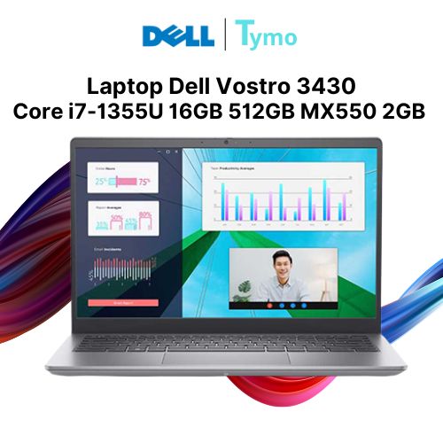 Laptop Dell Vostro 3430 V3430-i7U165W11GRD2 (Core i7-1355U | 16GB | 512GB | MX550 2GB | 14inch FHD)