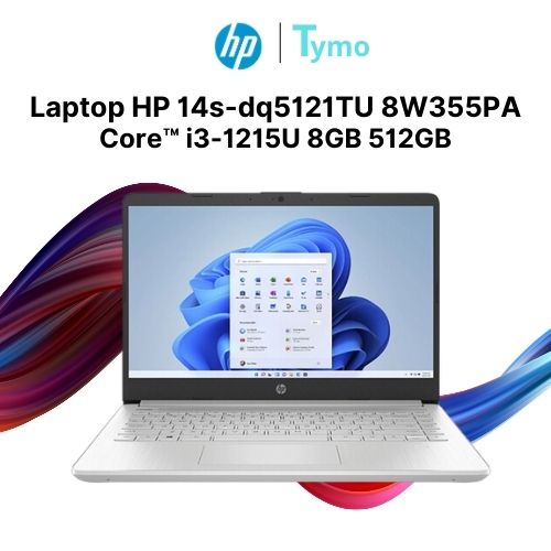 Laptop HP 14s-dq5121TU 8W355PA (Core™ i3-1215U | 8GB | 512GB | Intel® UHD Graphics | 14inch FHD)