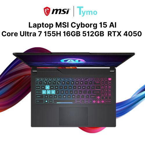 Laptop MSI Cyborg 15 AI A1VEK 053VN (Intel Core Ultra 7 155H | 16GB | 512GB | RTX 4050 6GB | 15.6 inch FHD 144Hz) - Ảnh 4