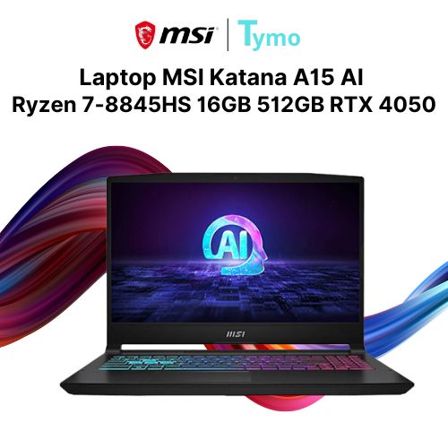 Laptop MSI Katana A15 AI B8VE 402VN (AMD Ryzen 7-8845HS | 16GB | 512GB | RTX 4050 6GB | 15.6 inch FHD 144Hz)