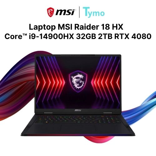 Laptop MSI Raider 18 HX A14VHG 230VN (Core™ i9-14900HX | 32GB | 2TB | RTX 4080 | 18 inch UHD+ MiniLed 120Hz)