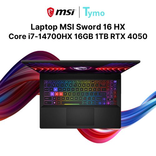 Laptop MSI Sword 16 HX B14VEKG 856VN (Core i7-14700HX | 16GB | 1TB | RTX 4050 6GB | 16 inch FHD+ 165Hz) - Ảnh 2