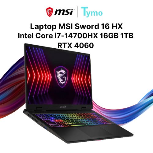 Laptop MSI Sword 16 HX B14VFKG 045VN (Intel Core i7-14700HX | 16GB | 1TB | RTX 4060 8GB| 16 inch QHD+ 240Hz)