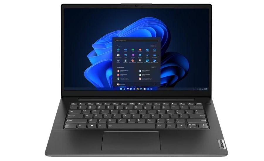 Màn hình laptop Lenovo V14 G4 hiển thị văn bản và hình ảnh rõ nét, với ánh sáng phản chiếu được giảm bớt nhờ lớp phủ chống chói.