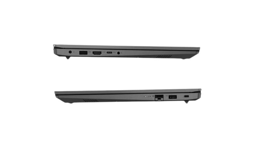 Các cổng kết nối ở cạnh laptop Lenovo V15 G4, bao gồm USB, HDMI, LAN và USB-C.