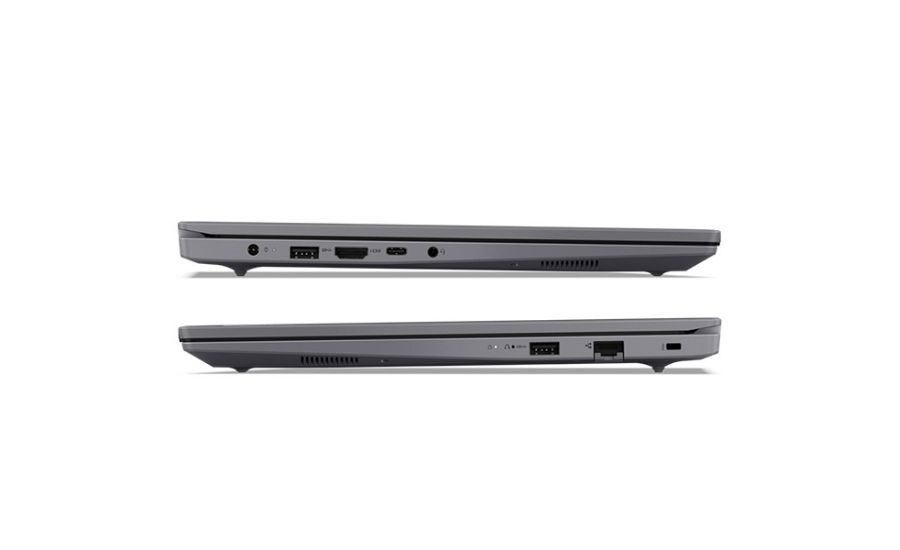 Các cổng kết nối ở cạnh laptop Lenovo V15 G5, bao gồm USB, HDMI, LAN và USB-C.