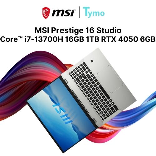 MSI Prestige 16 Studio A13VE 214VN (Core™ i7-13700H | Ram 16GB | 1TB SSD | RTX 4050 6GB | 16inch QHD+ MiniLed 165Hz) - Ảnh 2