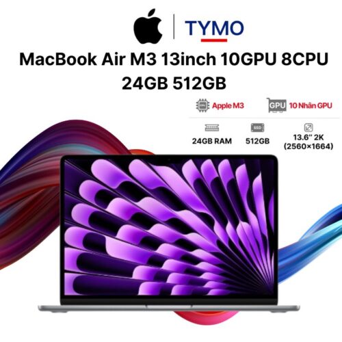 MacBook Air M3 13inch 10GPU 8CPU 24GB 512GB Chính Hãng